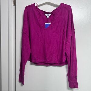 Joy Lab Fuchsia Long Sleeve ligth Sweatshirt size M